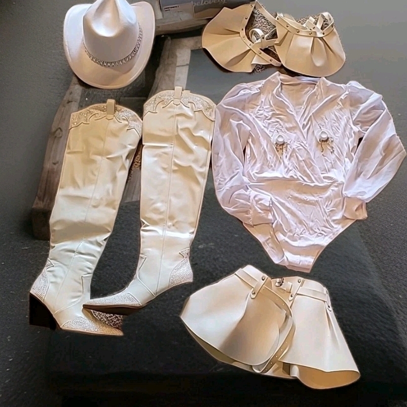 Cowboy Carter Concert Lot F,Tg Knee High Boots Size 9, Bodysuit, Hat/Earr, Skirt